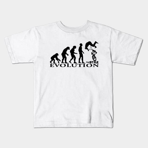 bmx freestyle, freestyle evolution Kids T-Shirt by hottehue